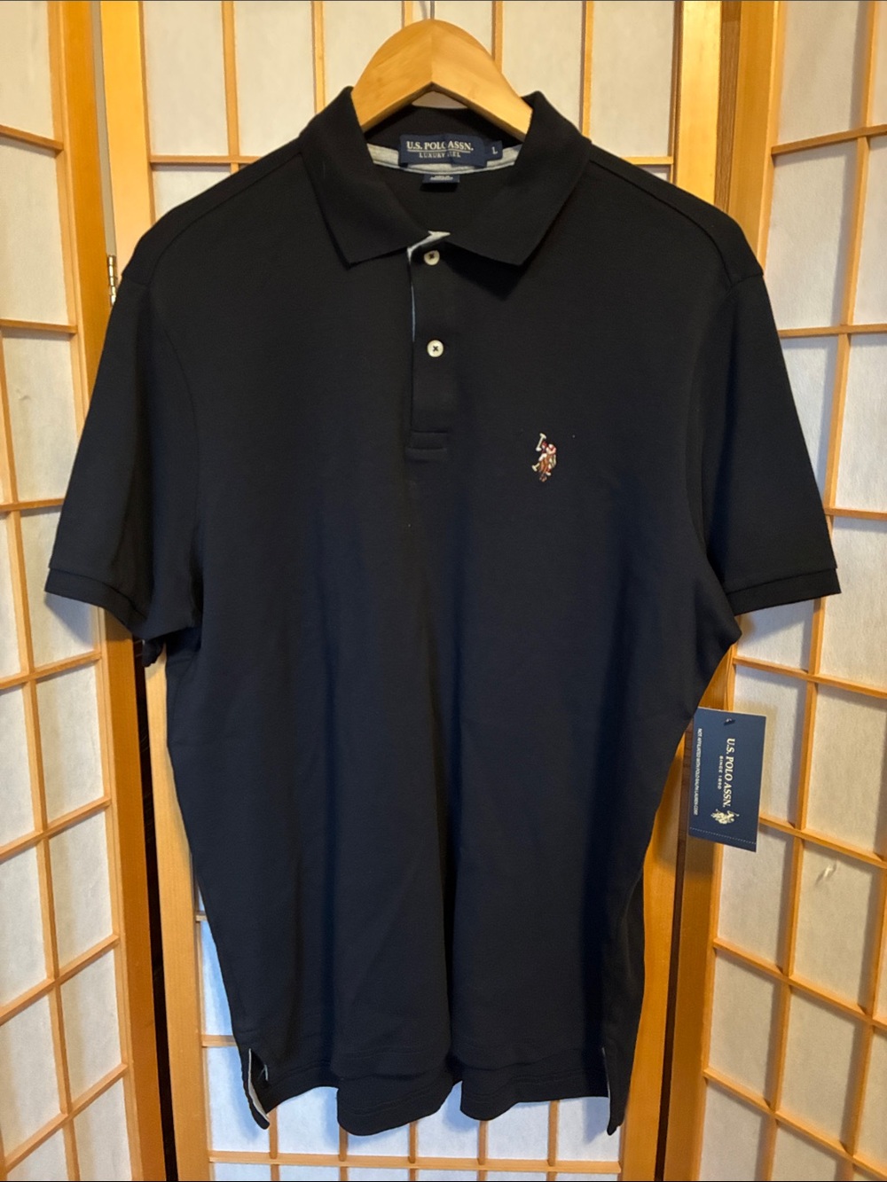 U.S. Polo Assn. Black Men’s Short-Sleeve Polo with Embroidered Logo